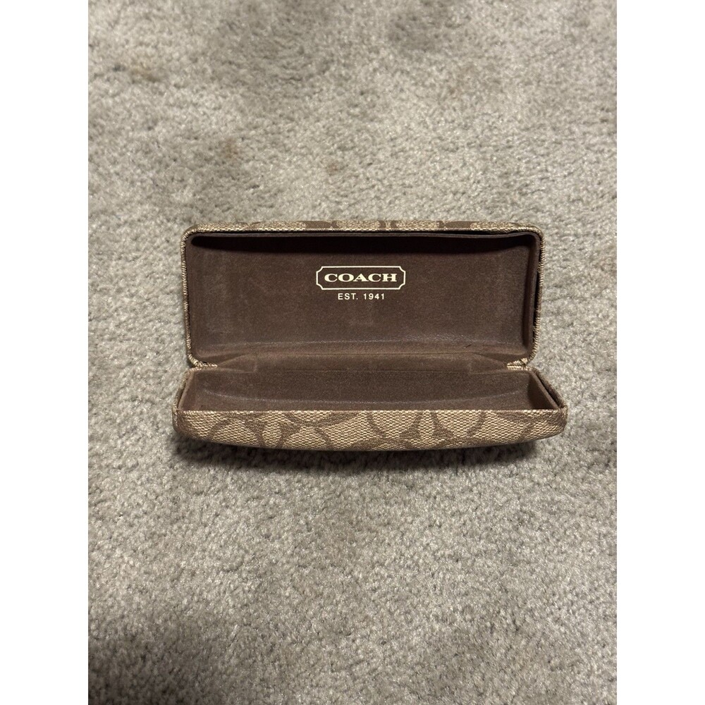 Coach Signature Clamshell Glasses Sunglasses Hard Case Brown Monogram